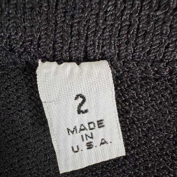 St John Vintage Black & White Sequin Jacket & Skirt Set Size 2 USA-Made Elegant - Picture 6 of 16